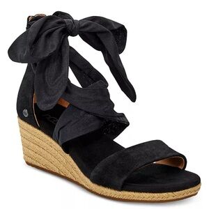 UGG Black Wedge Sandals
